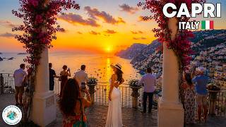 Capri, Italy at Sunset 🌅 | Relaxing Evening Walking Tour in 4K HDR