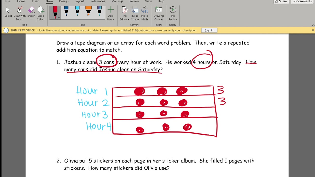 Solving Word Problems with Tape Diagrams and Repeated Addition YouTube