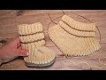 Пинетки – сапожки «Капучино» спицами ☕ Baby booties “Cappuccino" knitting patern