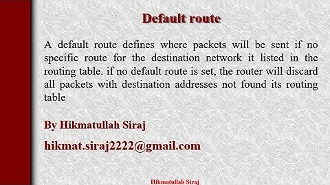 Default Route introduction in Pashto language #022