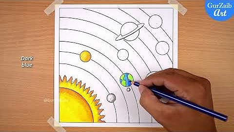 Solar System Drawing / How to Draw Solar System Easy / Solar System Planets Drawing