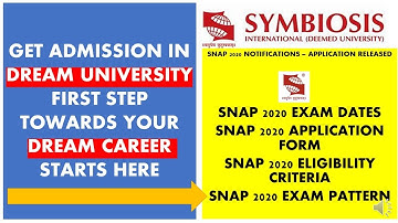 GET ADMISSION IN #SYMBIOSIS | #SNAP Exam 2020 | MBA Application Form SNAP 2020 COMPLETE DETAILS