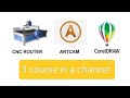 Cnc full tutorial || artcam full tutorial || corel draw full tutorial || tree course one channel