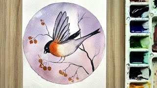 how to paint a watercolor bird 1
