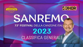 SANREMO 2023 - Classifica Generale dopo Quarta Serata