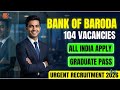 Bank of Baroda Recruitment 2026 🔥 104 AVP &amp; Manager Vacancies | All India Apply | Graduate Jobs
