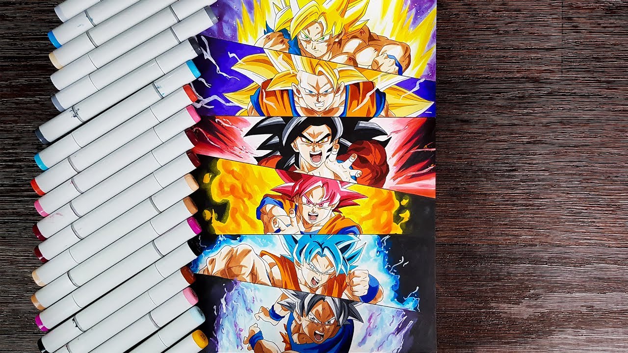 Drawing Gokus Transformations Youtube