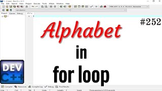 Print Alphabet with the use of for loop in C Language || for loop