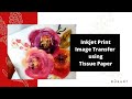 Apply printed image on canvas using an inkjet printer, using Mod Podge Ultra and tissue paper.