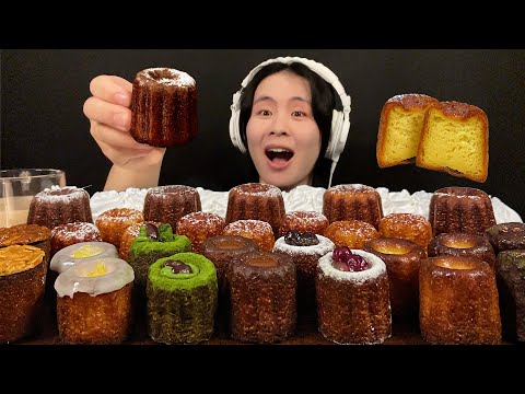 ASMR 大量のカヌレとホイップクリーム1L‼️【咀嚼音/mukbang/Eating Sounds】【日本語字幕】