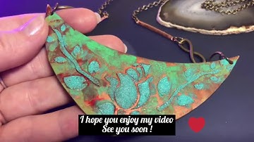 Faux Copper Patina . Polymer Clay and Distress Texture Paste . New Experiment