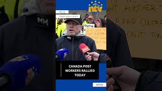 Full Canada Post workers rallied outside federal offices today. News
