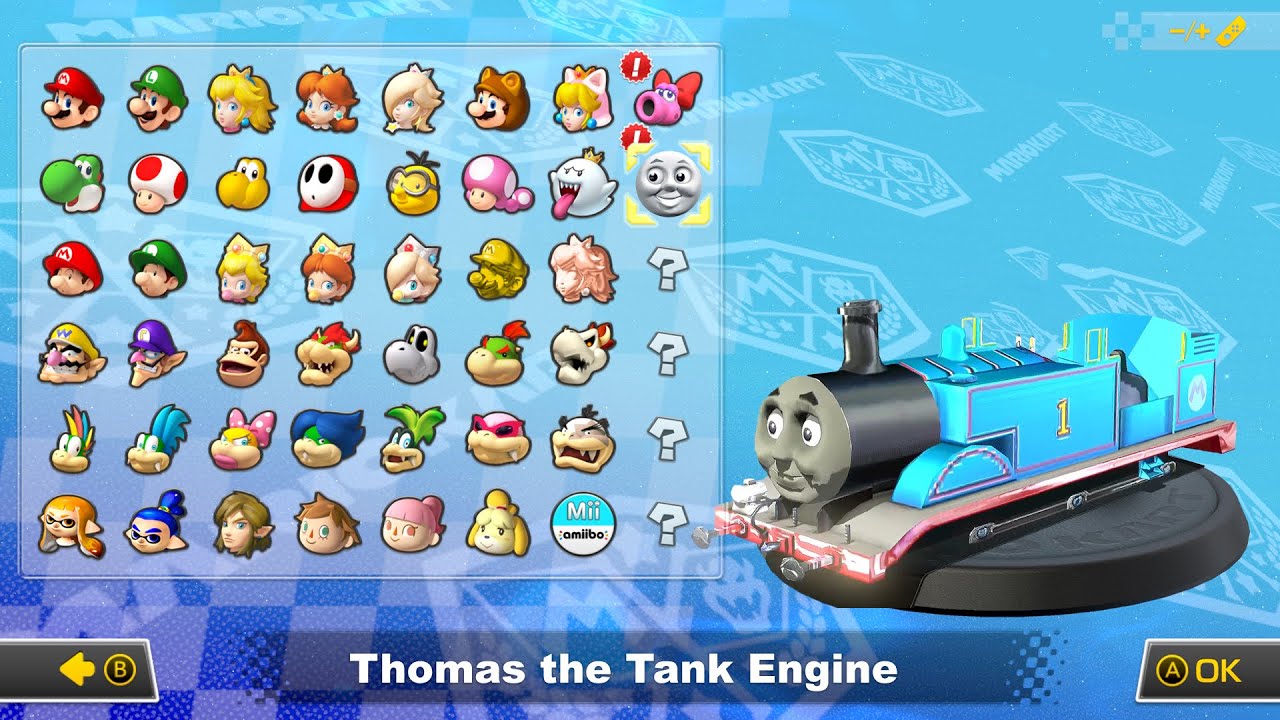 What if you play Thomas the Tank Engine in Mario Kart 8 Deluxe (Mushroom Cup) 4K