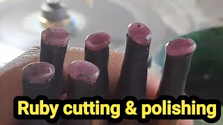 Ruby stone cutting and polishing by local faceter | how to cut ruby stone facet and cabochon