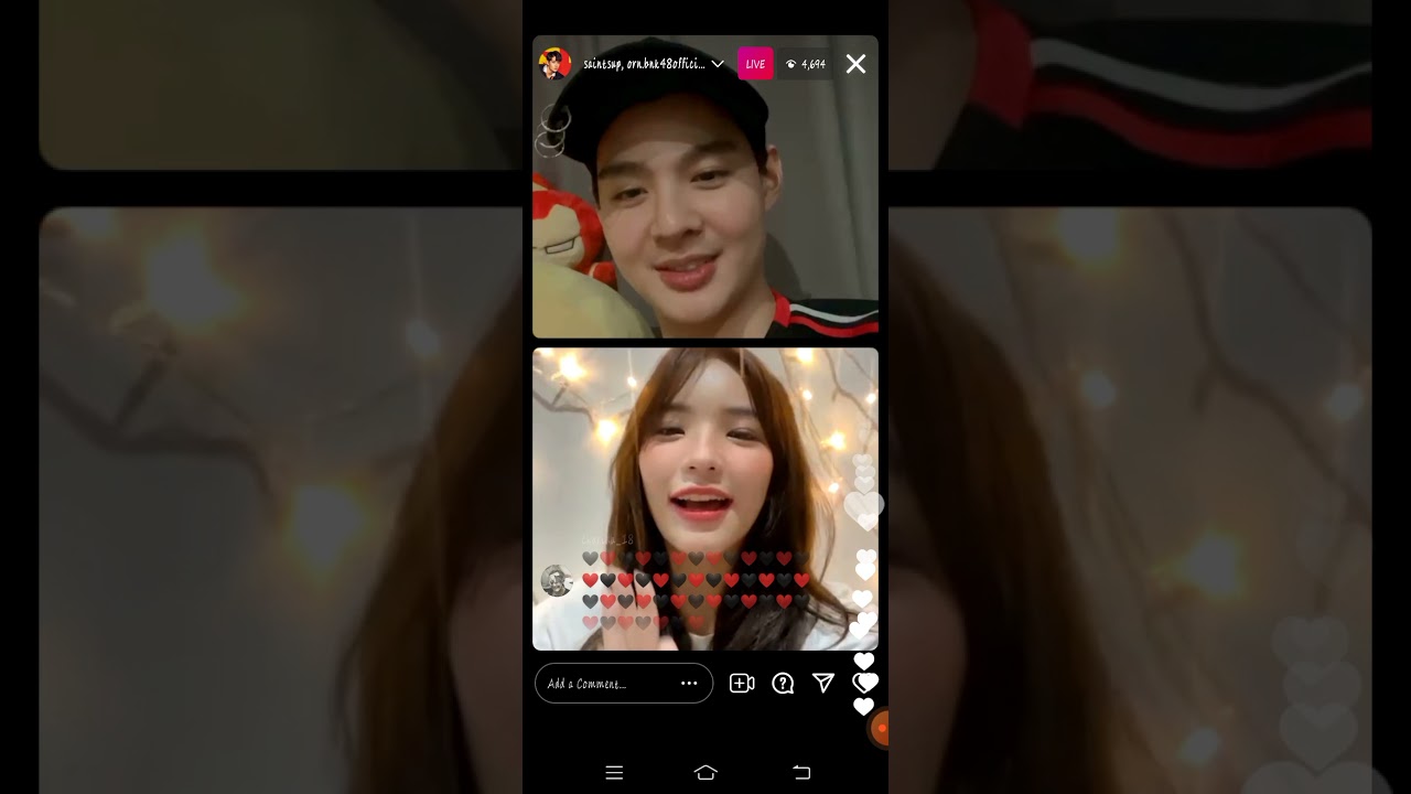 Saint Suppapong with Orn BNK48 Instagram Live  22 April 2021