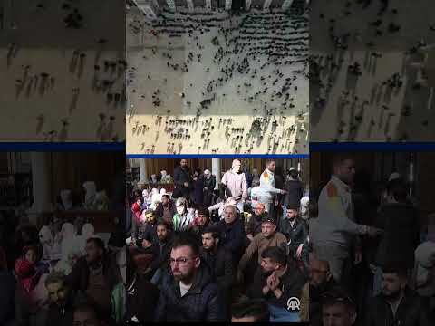 Drone shows Syrians gathering for 2nd Friday prayers at Damascus' Umayyad Mosque in post-Assad era