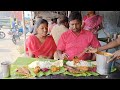 Street food special full nonveg unlimited meals fishfryeggmasala eating giant daddy and daughter