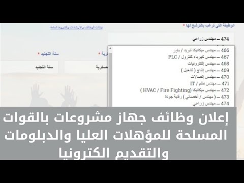 اعلان وظائف مدنية بجهاز مشروعات القوات المسلحة للمؤهلات العليا والدبلومات والفنيين والتقديم الكتروني