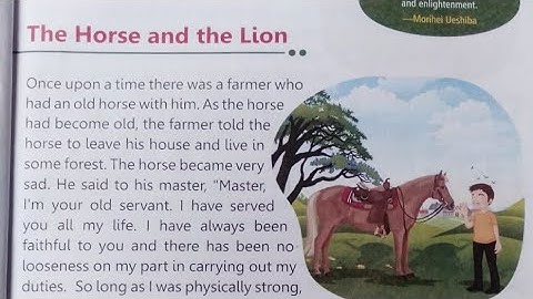 The horse and the Lion घोड़ा और शेर की कहानी Moral Values MSC class 5 chapter 5 Monopoly Publication