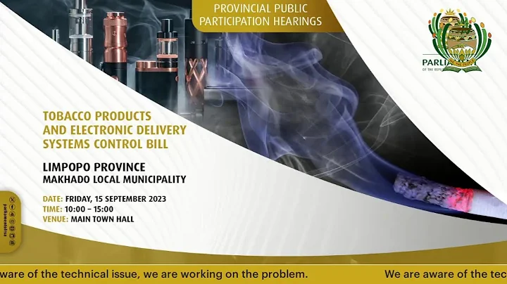 The Portfolio Committee on Health hold public hearings on the Tobacco Products and Electronic Del…