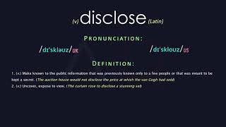 Disclose Meaning And Pronunciation | Audio Dictionary