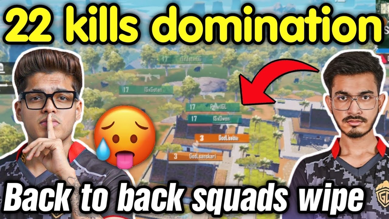 Godlike 22 kills domination 🔥 Wipe back to back squads 🇮🇳 - YouTube