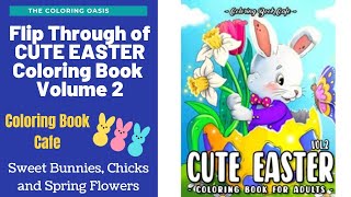 Flip Through of Cute Easter Vol 2 Adult Coloring Book by Coloring Book Cafe | Brand New for Spring Net Worth