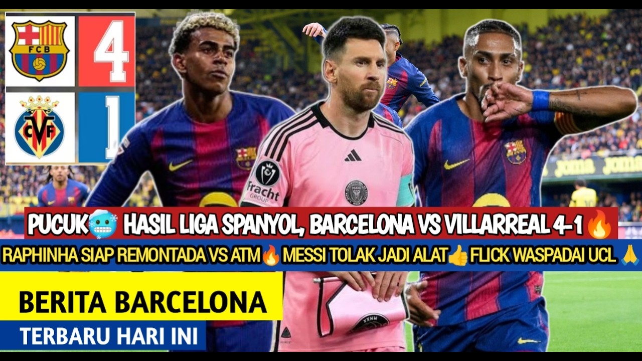 Pucuk🥶Yamal Hattrick,Barcelona vs Villarreal 4-1🔥Raphinha Saip Remontada👍Messi Tolak Jadi Alat🙏Barca