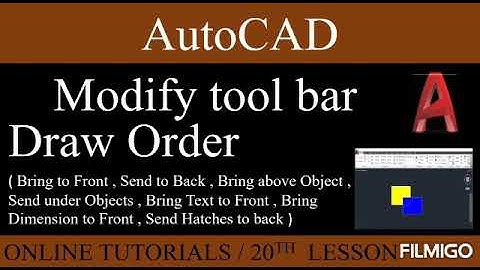 Draworder||Bring to front||Bring above objects||Bring text to front||Bring dimension tofront|Autocad