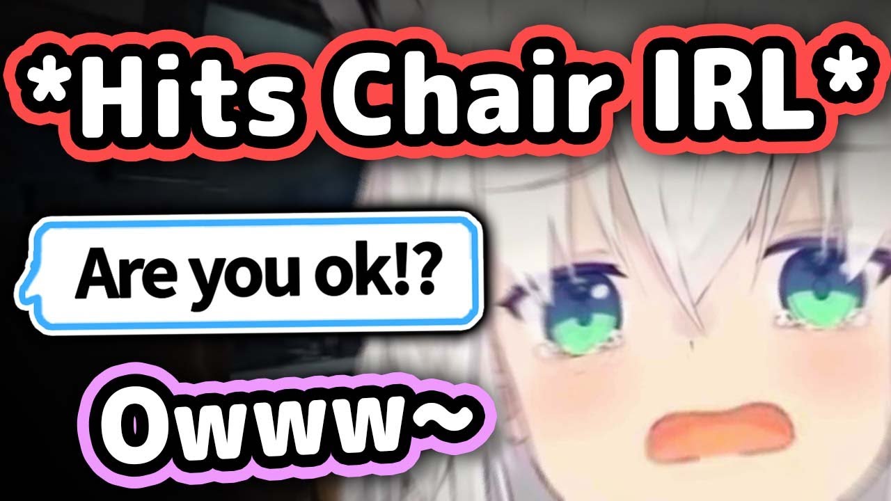 Fubuki Accidentally Hits Her Chair IRL and Notices She Forgot To Mute...【Hololive】