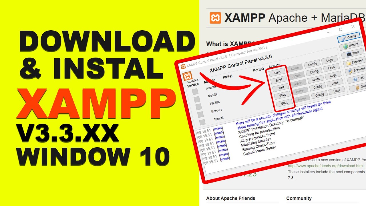 download xampp  Update 2022  Cara Instal dan Download XAMPP 64 bit di Windows 10 Terbaru