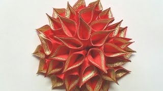 Stella Di Natale Kanzashi.Stella Di Natale Fai Da Te Diy Flower Of Ribbons Tutorial Youtube