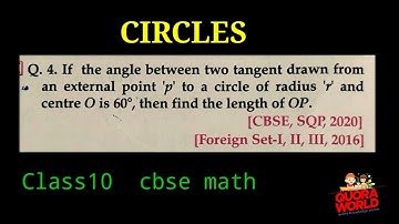 If the angle between two tangent drawn from an external point 
