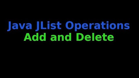 Java JList Operations - Add and Delete with Multiple Selection