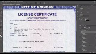 USA Chicago city vehicle certificate editable template