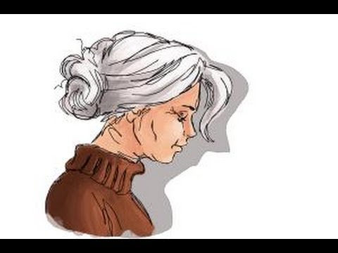 How to draw an old woman - YouTube