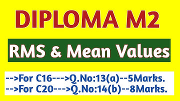 AP Diploma M2|| RMS & Mean Values|| Telugu//Diploma 3rd Sem