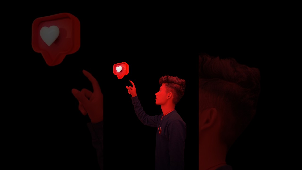 3D Heart Light Photo Editing 