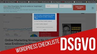DSGVO Wordpress Checkliste und Plugins ✅
