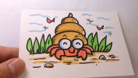 How To Draw A Hermit Crab / How To Draw A Cute Hermit Crab