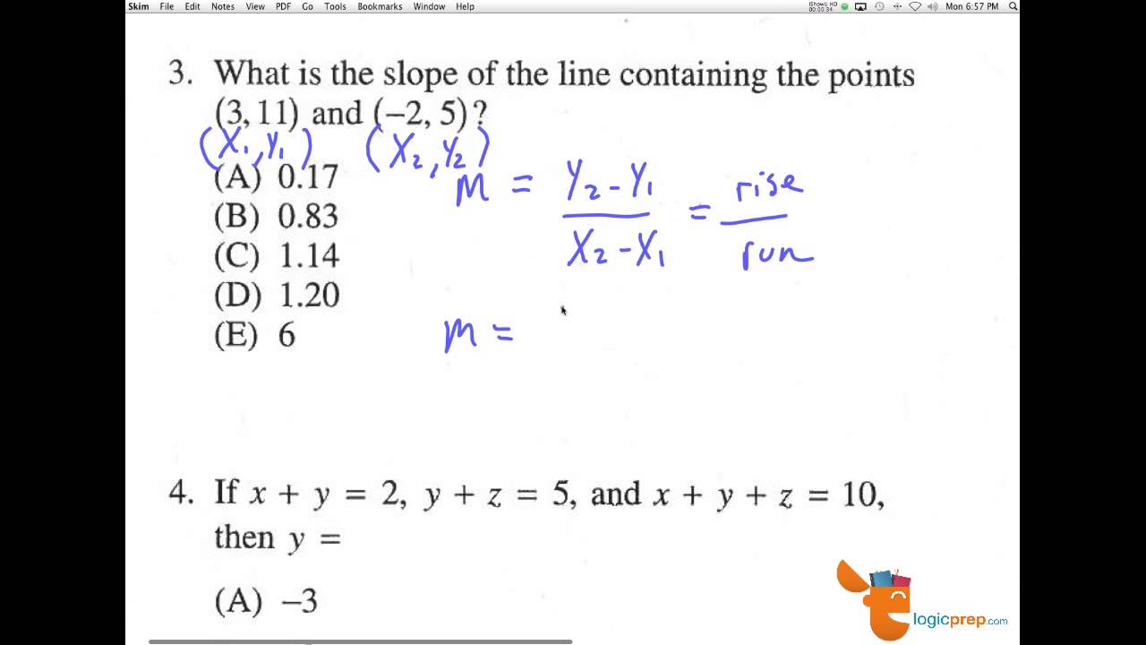 SAT Subject Test. Math level 2, Test 1, Question 3 - YouTube