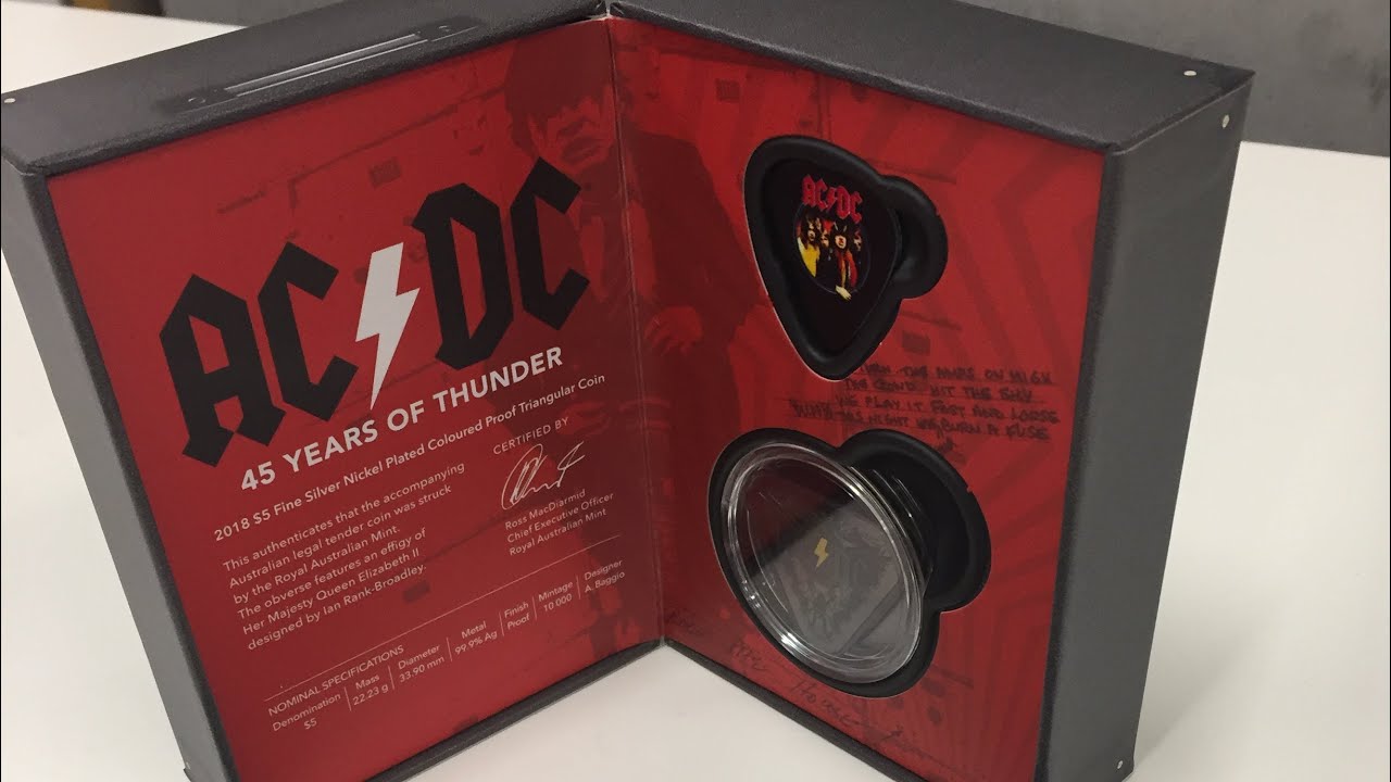 AC/DC coins - 45 Years of Thunder - First Look - Unboxing - YouTube
