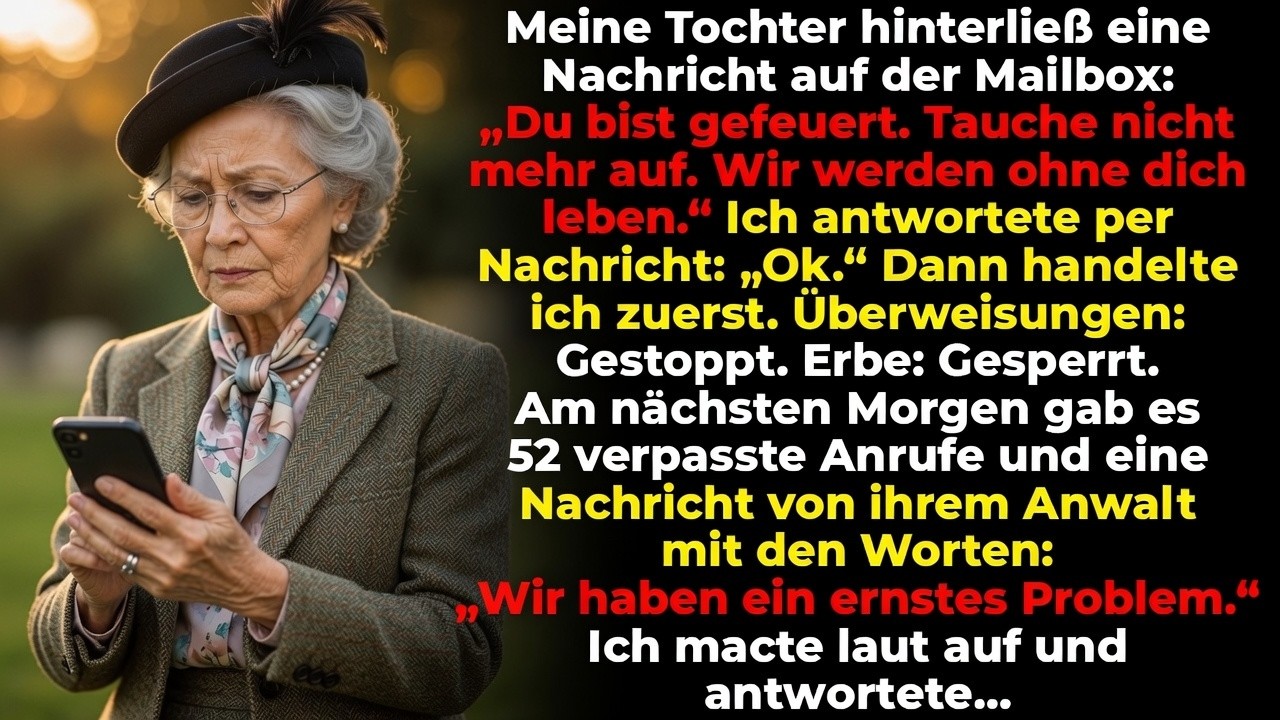Am Dienstagabend schickte mir meine Tochter Katrine eine Sprachnachricht. Ihre Stimme klang kalt und entschlossen: „Mama, Marcel und ich haben geredet. Wir wollen dich nicht mehr in unserem Leben....