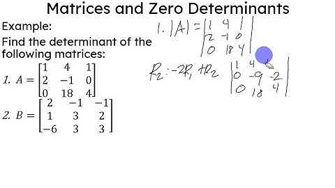 Determinants and Elementary Operations: Matrices and Zero Determinants
