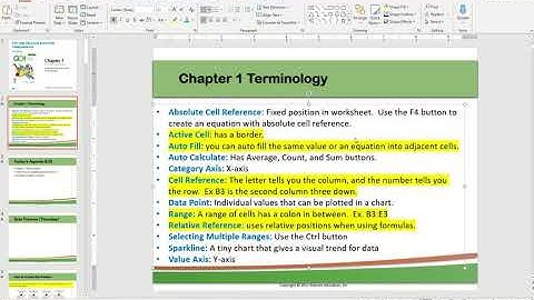 Chapter 1 Creating a Worksheet and Charting Data Video