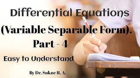 Differential Equation | Variable Separable Form #variablseparableform #math #fydiploma #class12 #fe