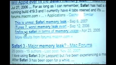 Apple must fix the Safari memory leak problem