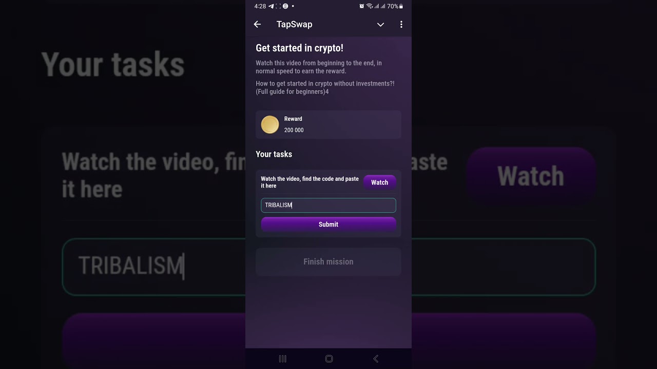 Tap Swap Daily Cinema Task.... Get Started in Crypto!