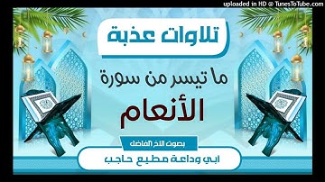 تلاوات عذبة |ما تيسر من سورة الأنعام | بصوت #أبي_وداعة_مطيع_حاجب_حفظه_الله_