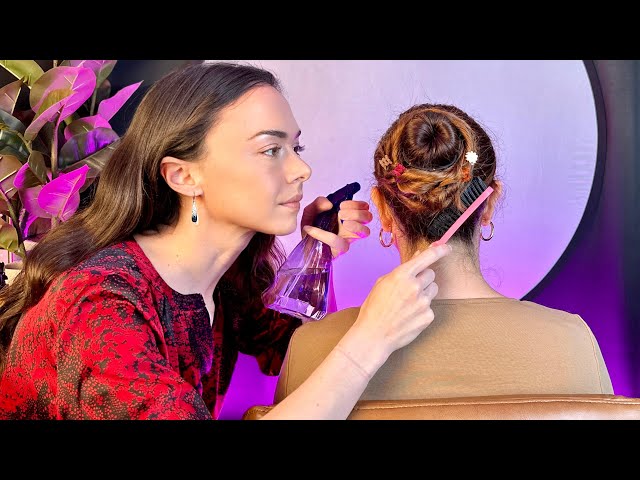 ASMR Perfectionist Hairstyling Role Play - Sleek Bun - Soft Spoken [Real Person] @ivybasmr